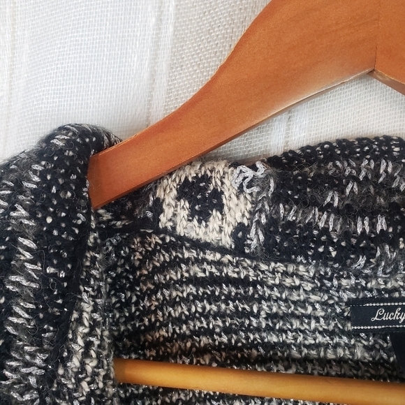 Lucky Brand‎ Aztec Blanket Cardigan Sweater Black Size Small - Picture 3 of 9